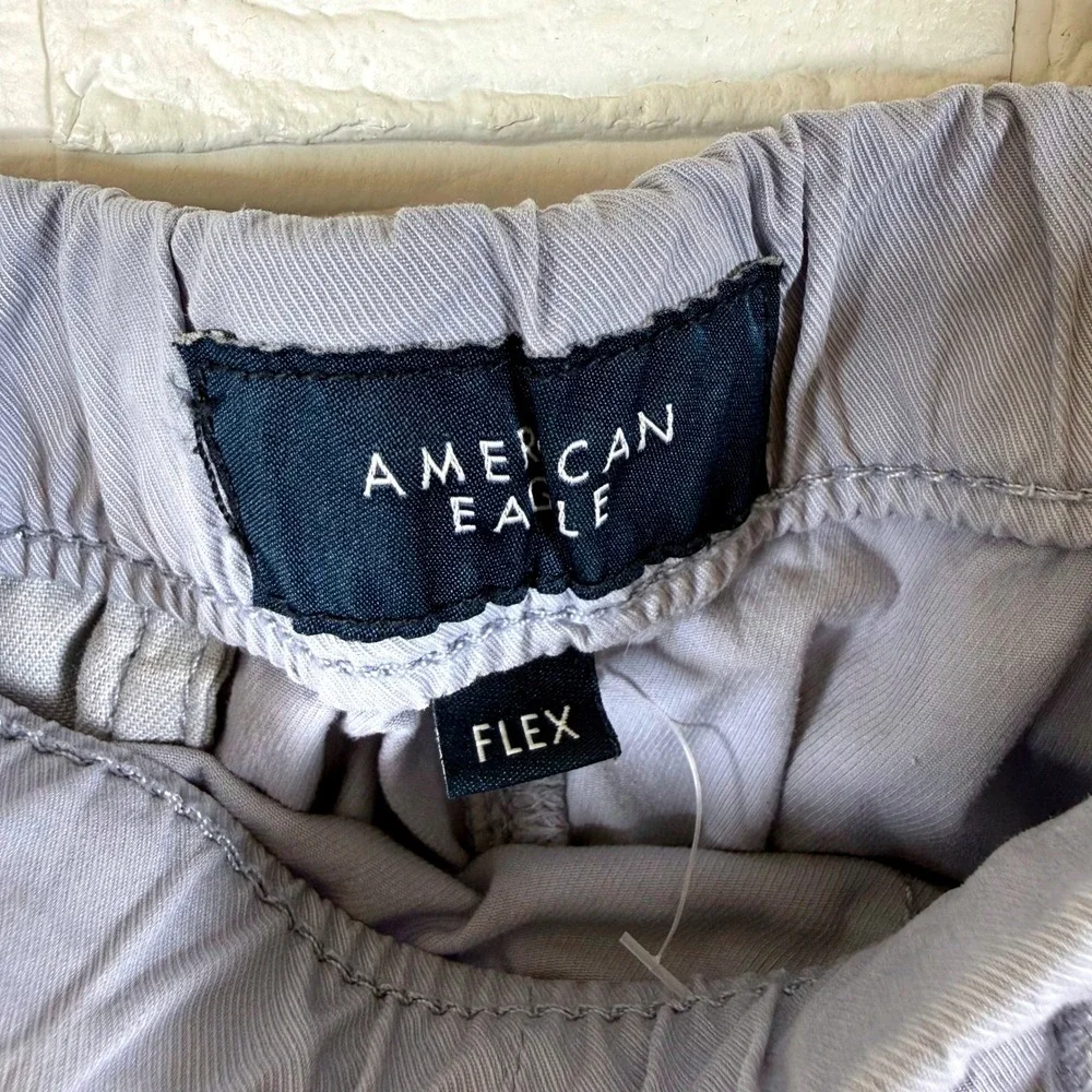 American Eagle Shorts Mens L Blue Flex Elastic Drawstring Waist Twill 1177
